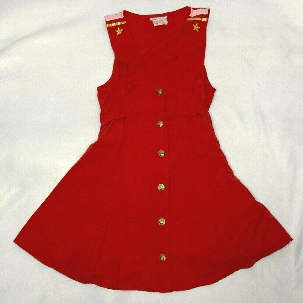 Vintage 80s Sleeveless Nautical Tunic Top S Red